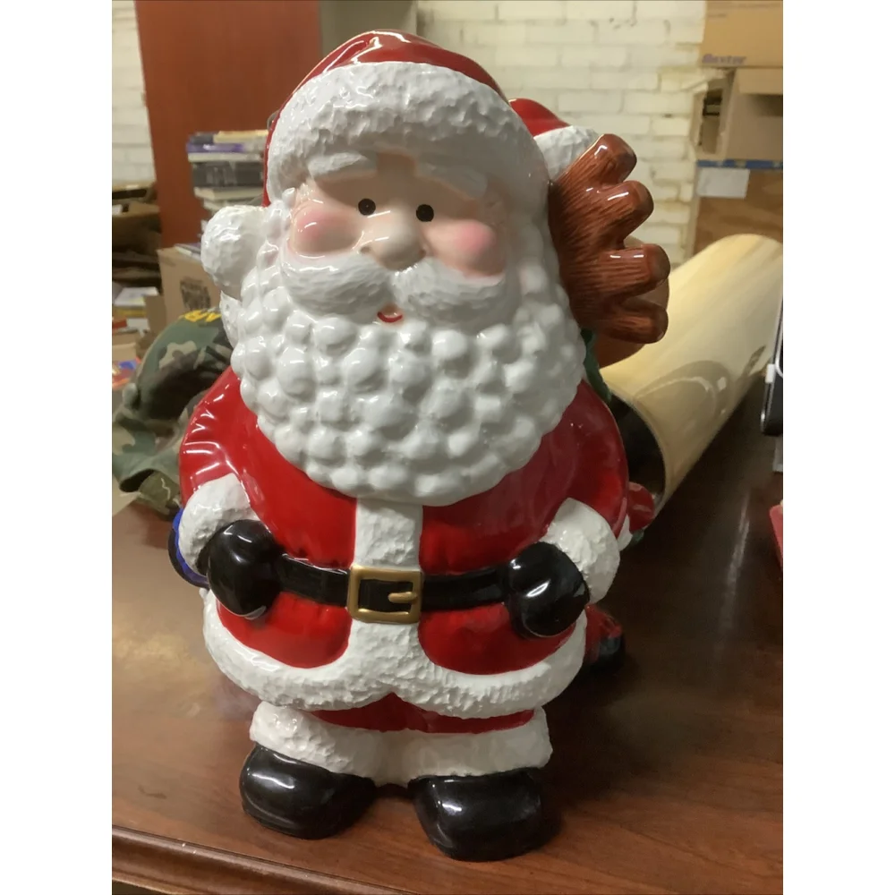 Mr. Moose & Friends Santa Snowman 3D Ceramic Cookie Jar
